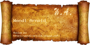 Wendl Arnold névjegykártya